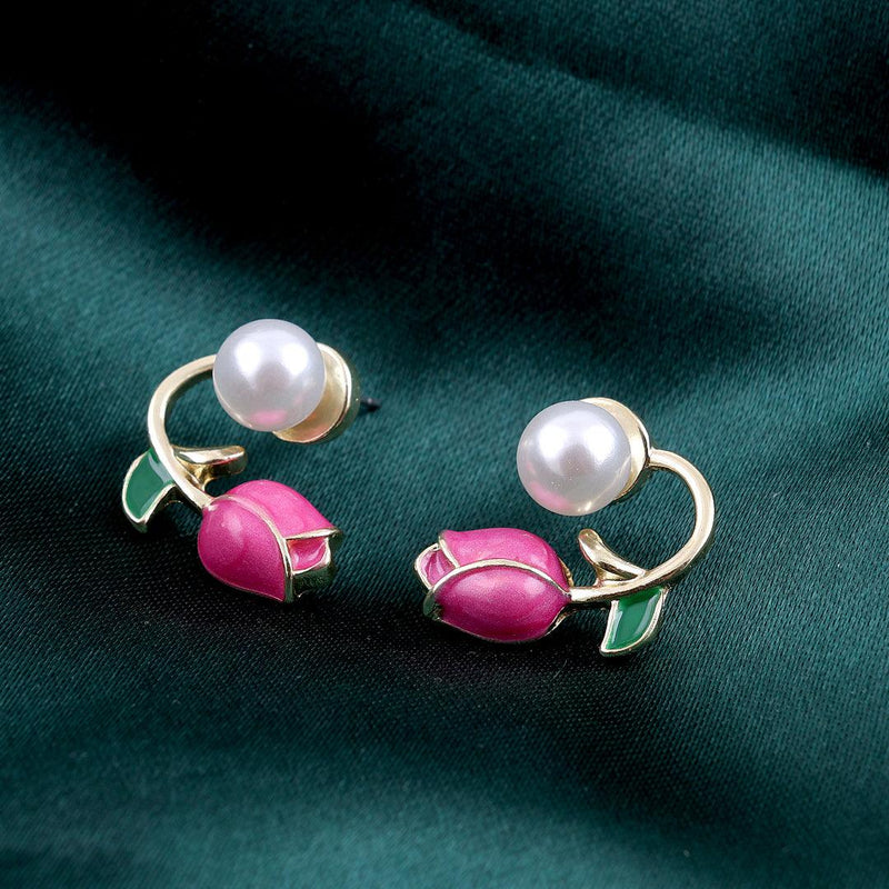 Floral and Pearl Earrings Boho Bloom