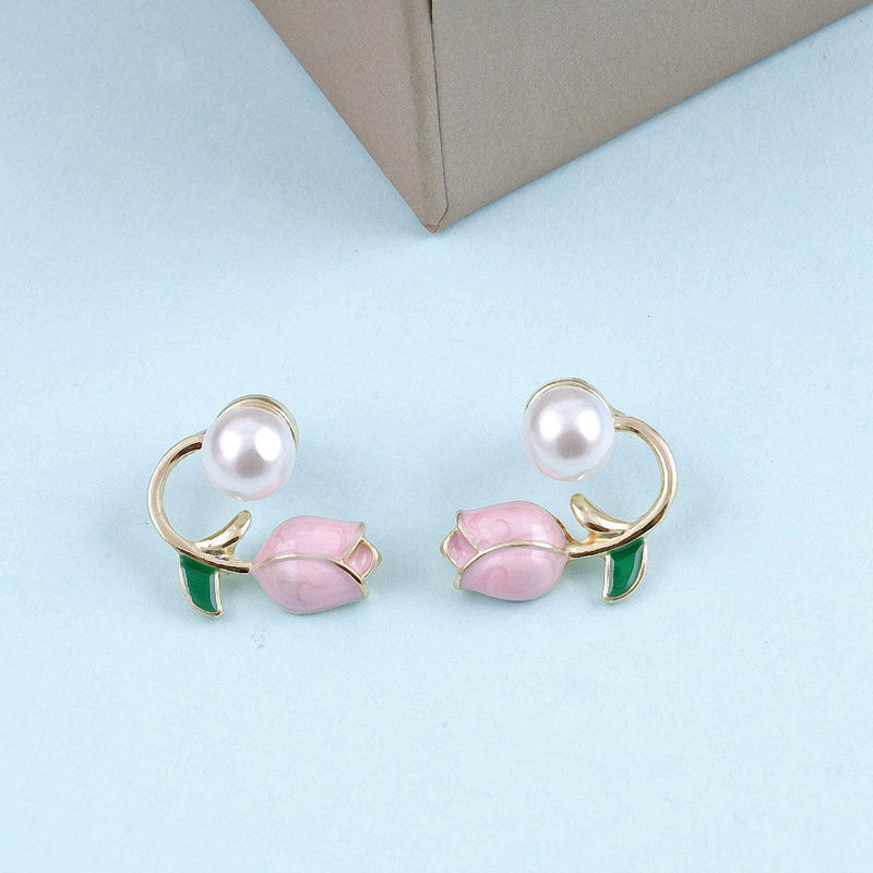 Floral and Pearl Earrings Boho Bloom