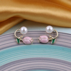 Floral and Pearl Earrings Boho Bloom