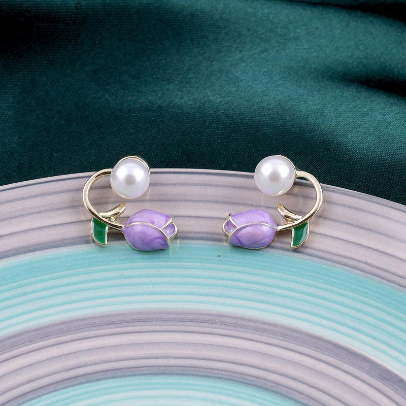 Floral and Pearl Earrings Boho Bloom