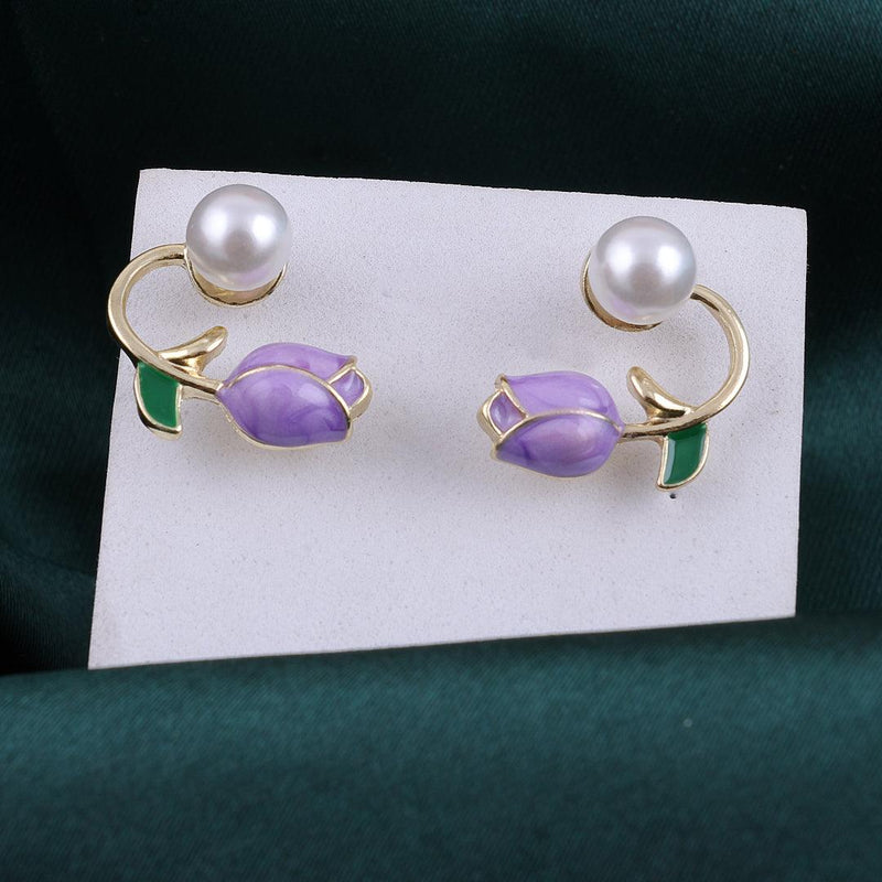 Floral and Pearl Earrings Boho Bloom