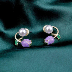 Floral and Pearl Earrings Boho Bloom