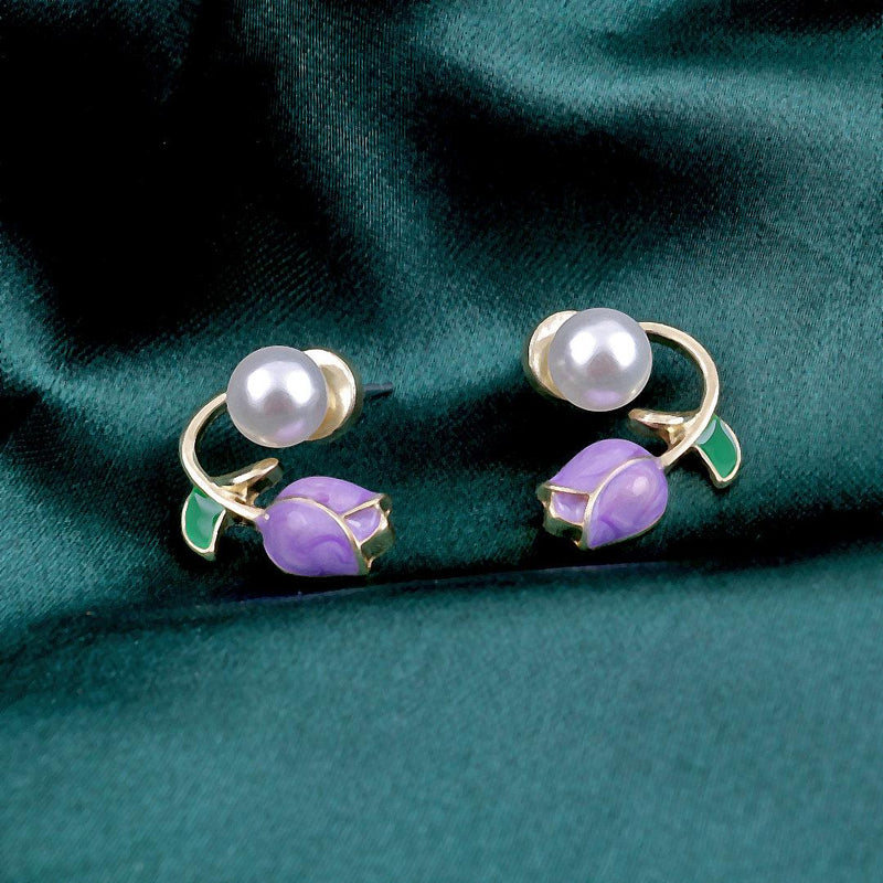 Floral and Pearl Earrings Boho Bloom