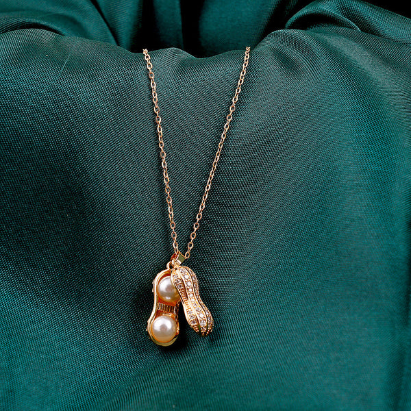 Peanut Cultured Pearl Brass Pendant Boho Bloom