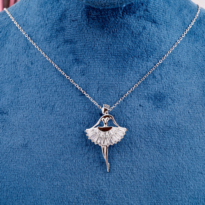 Silver plated diamond angel pendant necklaces Boho Bloom