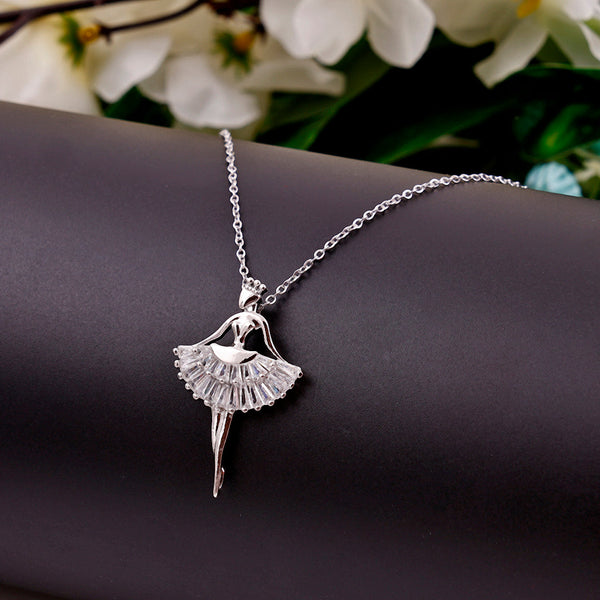 Silver plated diamond angel pendant necklaces Boho Bloom