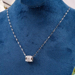 Silver Flash Necklace Pendant Boho Bloom