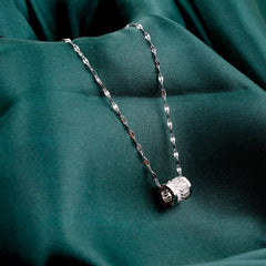 Silver Flash Necklace Pendant Boho Bloom