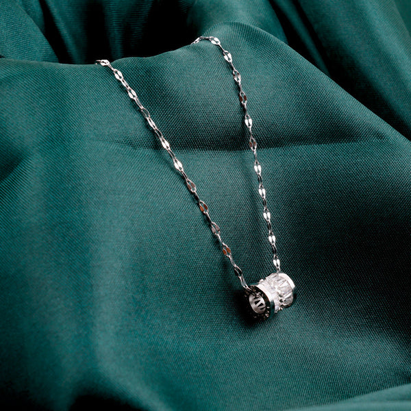 Silver Flash Necklace Pendant Boho Bloom