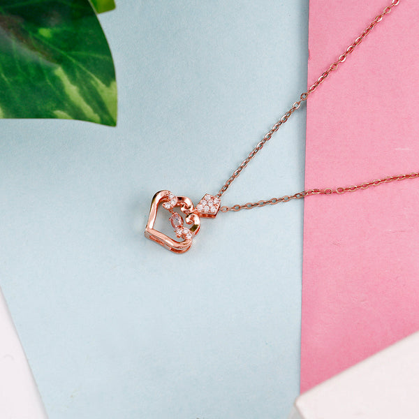 Heart Water drop cubic zircon necklace Boho Bloom