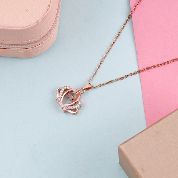 Gold plated zircon pendant necklace Boho Bloom