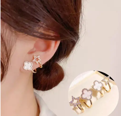 Clovers White Star Earring Boho Bloom