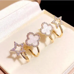 Clovers White Star Earring Boho Bloom