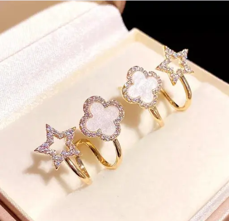 Clovers White Star Earring Boho Bloom