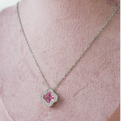 Stunning Pink Clovers Necklace Boho Bloom