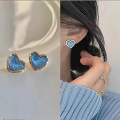 Mini Heart Enamelled Studs Boho Bloom