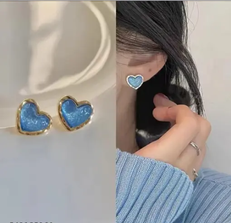 Mini Heart Enamelled Studs Boho Bloom