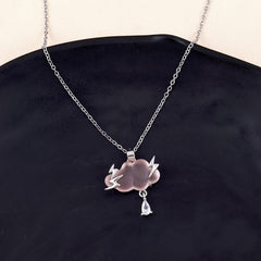 Adorable Sliver Plated Cloud Design Necklace Boho Bloom