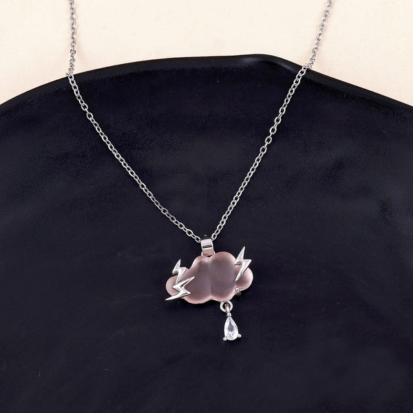 Adorable Sliver Plated Cloud Design Necklace Boho Bloom