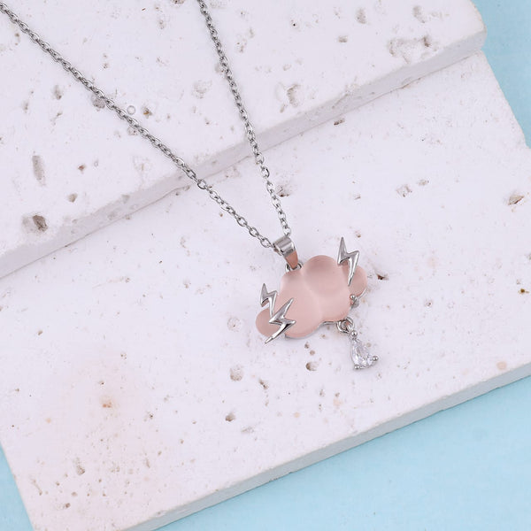 Adorable Sliver Plated Cloud Design Necklace Boho Bloom