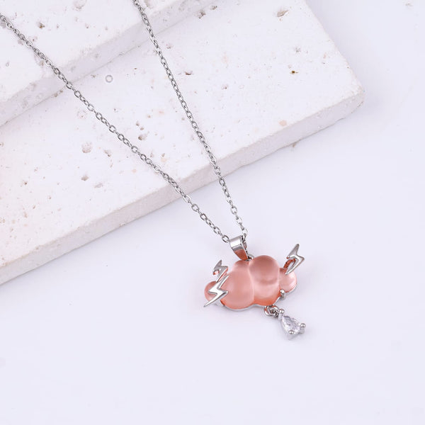 Cute Cloud Lighting Zircon Pendant Necklace Boho Bloom