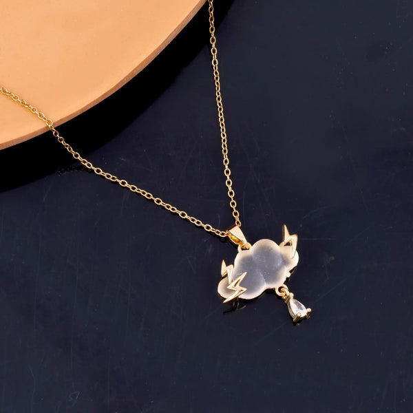 Silver Plated White Lighting Cloud Necklace Boho Bloom