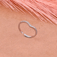 Zircon V-Shaped Eternity Ring Boho Bloom
