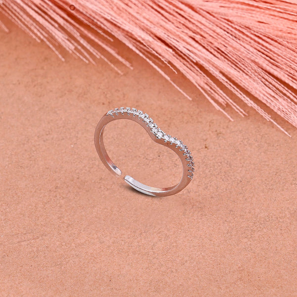 Zircon V-Shaped Eternity Ring Boho Bloom