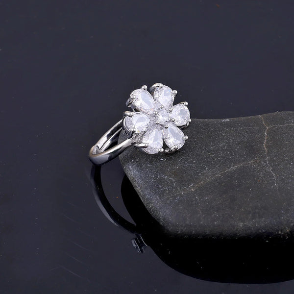 Adjustable Crystal Butterfly Ring Boho Bloom