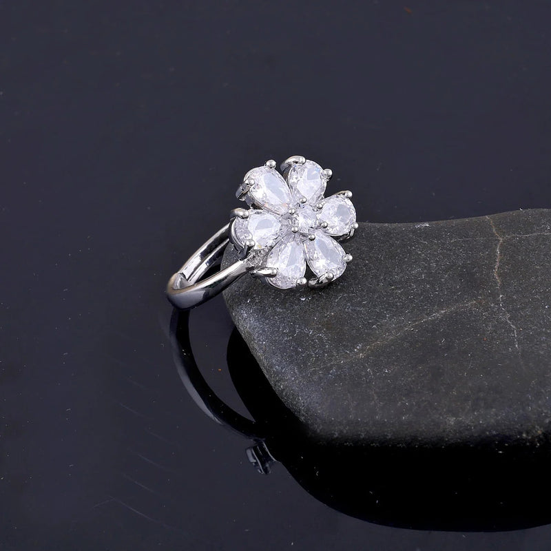 Adjustable Crystal Butterfly Ring Boho Bloom