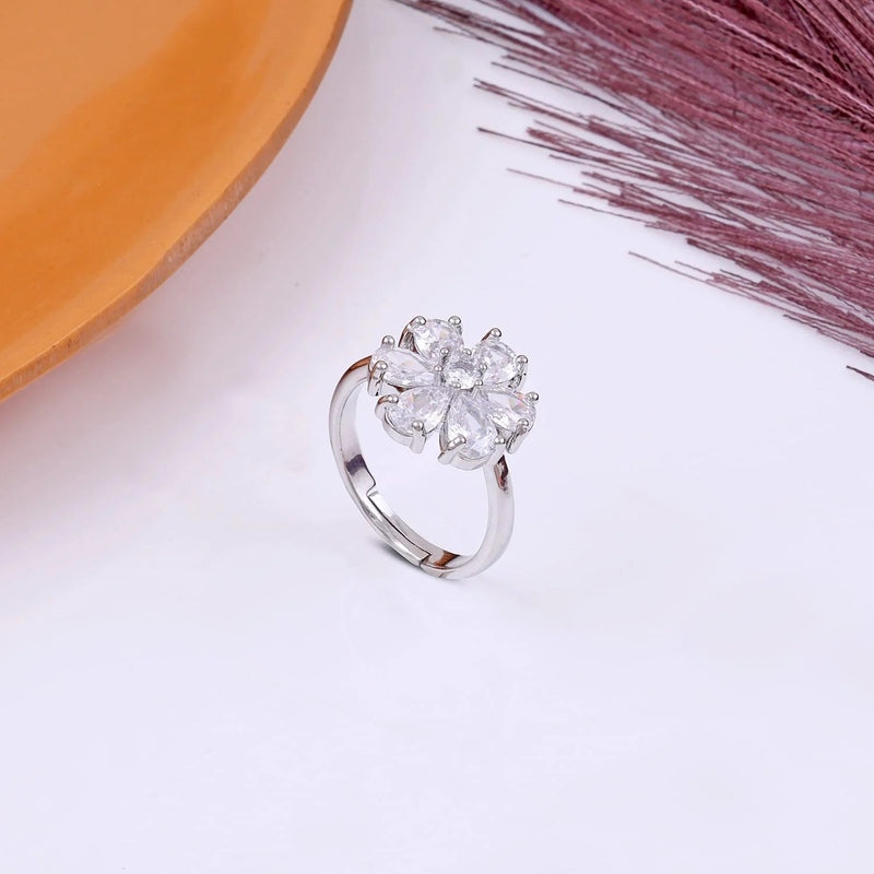 Adjustable Crystal Butterfly Ring Boho Bloom