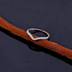 Zircon V-Shaped Eternity Ring Boho Bloom