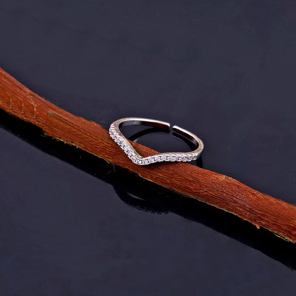 Zircon V-Shaped Eternity Ring Boho Bloom