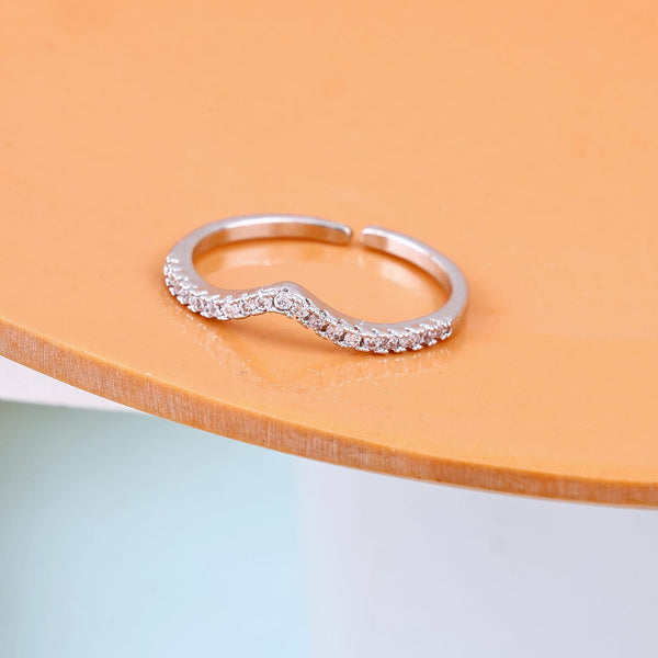 Zircon V-Shaped Eternity Ring Boho Bloom