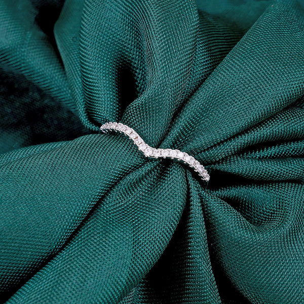 Zircon V-Shaped Eternity Ring Boho Bloom