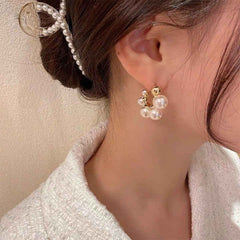 Gold Plated Big Bow Hoop Earring Boho Bloom