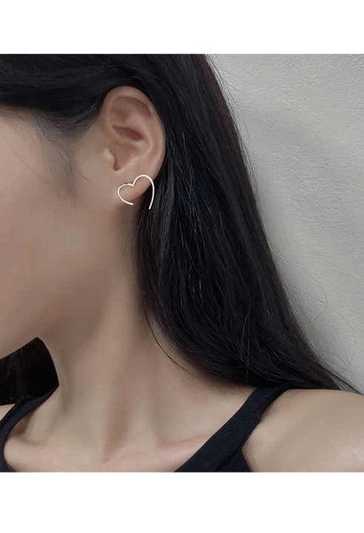 Tiny Heart Shaped Stud Earring Boho Bloom