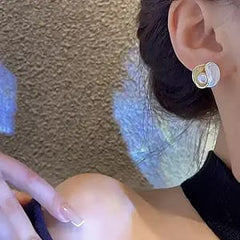 Gold Plated Round Pearl Earring Boho Bloom