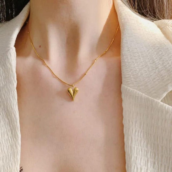 Gold plated small heart necklace Boho Bloom