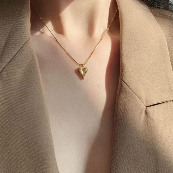 Gold plated small heart necklace Boho Bloom
