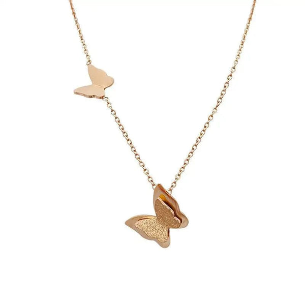 Golden Plated Shiny Butterfly necklace Boho Bloom