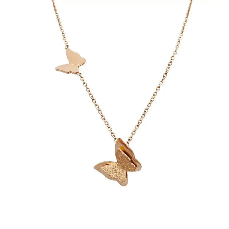Golden Plated Shiny Butterfly necklace Boho Bloom