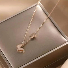 Golden Plated Shiny Butterfly necklace Boho Bloom