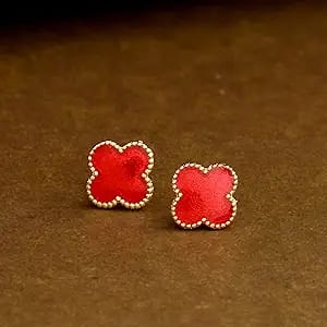 Anti Tarnish Cute Lil Red Stud Earring Boho Bloom