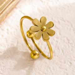 Unique Gold Flower Ring Boho Bloom