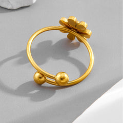 Unique Gold Flower Ring Boho Bloom