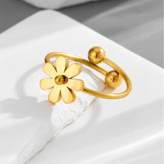 Unique Gold Flower Ring Boho Bloom