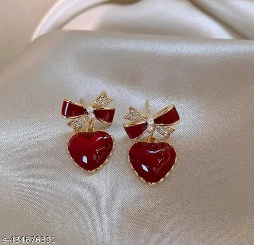 Heart Bow Earring Boho Bloom