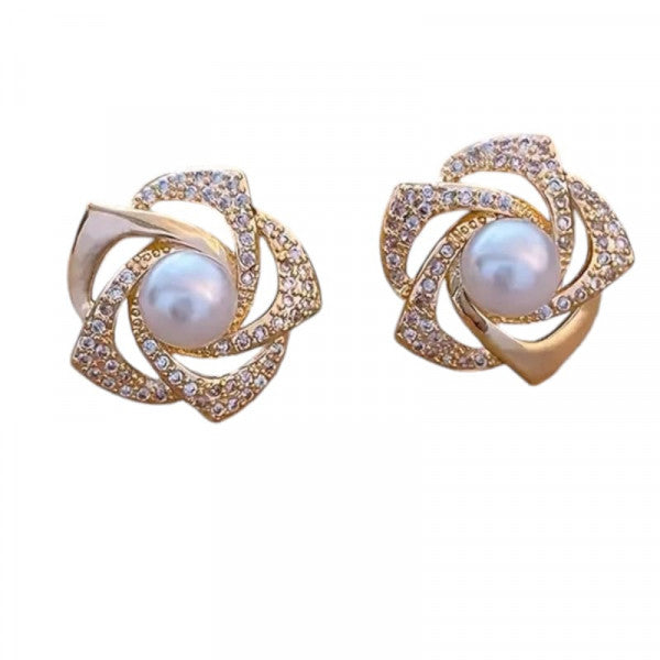 Trendy Korean Style Vintage Elegant Flower Stud Earrings Boho Bloom