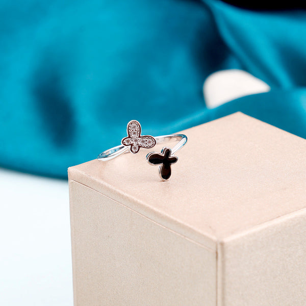 Zircon Stone Butterfly Ring Boho Bloom